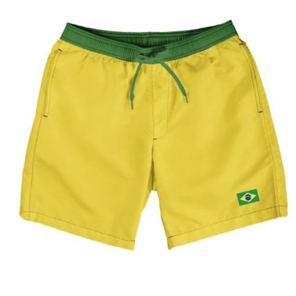 Tipsy Elves Other - NWT Tipsy Elves Brazil Flag Swim Suit Trunks Med
